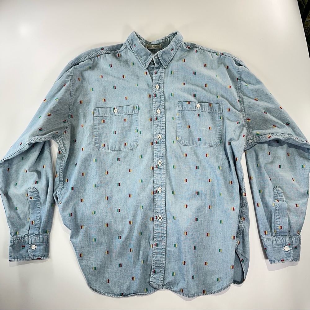 American Eagle Heritage Button Down Chambray Shir… - image 2